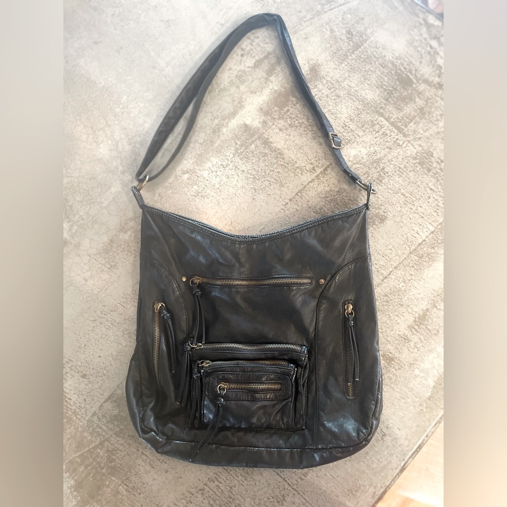 Faux Leather Zipper Purse